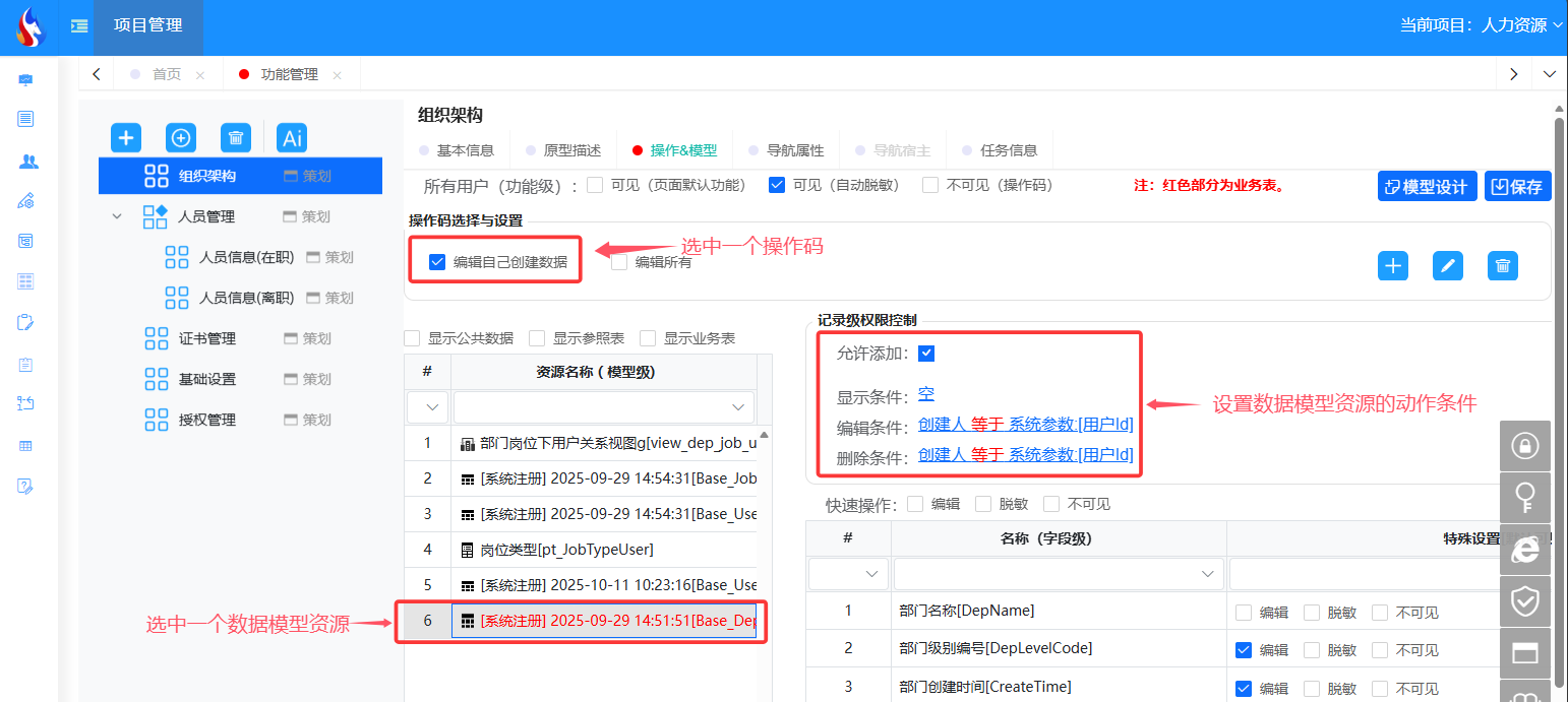 表级操作权限